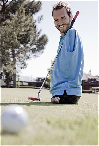 Enjoying life to a tee ... Nick enjoys golf and plenty of other sports