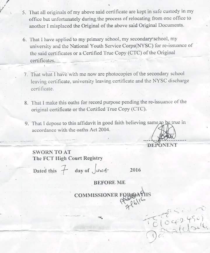 Obaseki Certificate